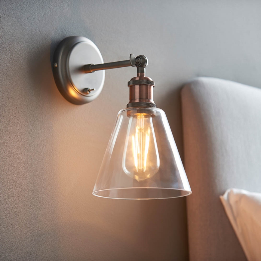 Endon 92874 - Wall spotlight HAL 1xE27/10W/230V bronze/copper/clear