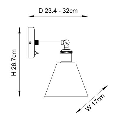 Endon 92874 - Wall spotlight HAL 1xE27/10W/230V bronze/copper/clear