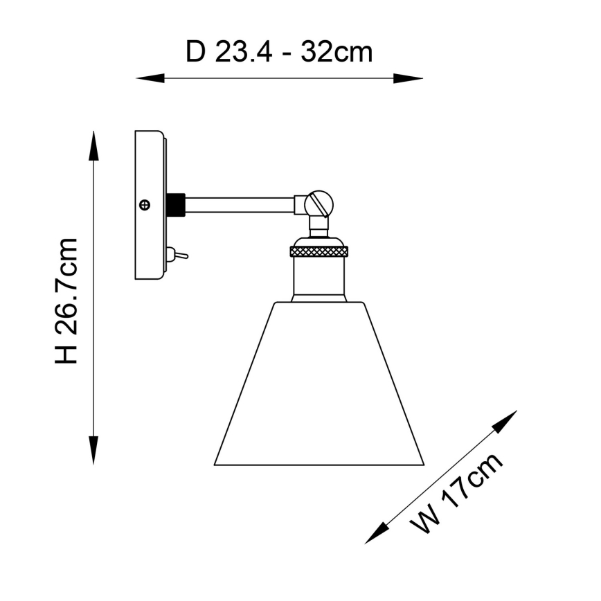 Endon 92874 - Wall spotlight HAL 1xE27/10W/230V bronze/copper/clear