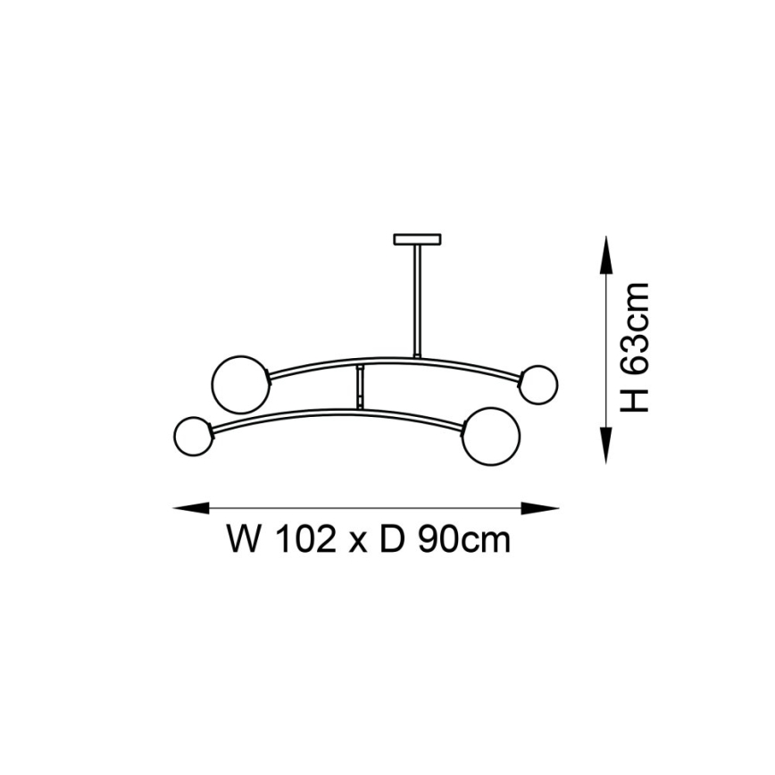 Endon 92940 - BALANCE Rod Pendant 4xG9/3W/230V Black
