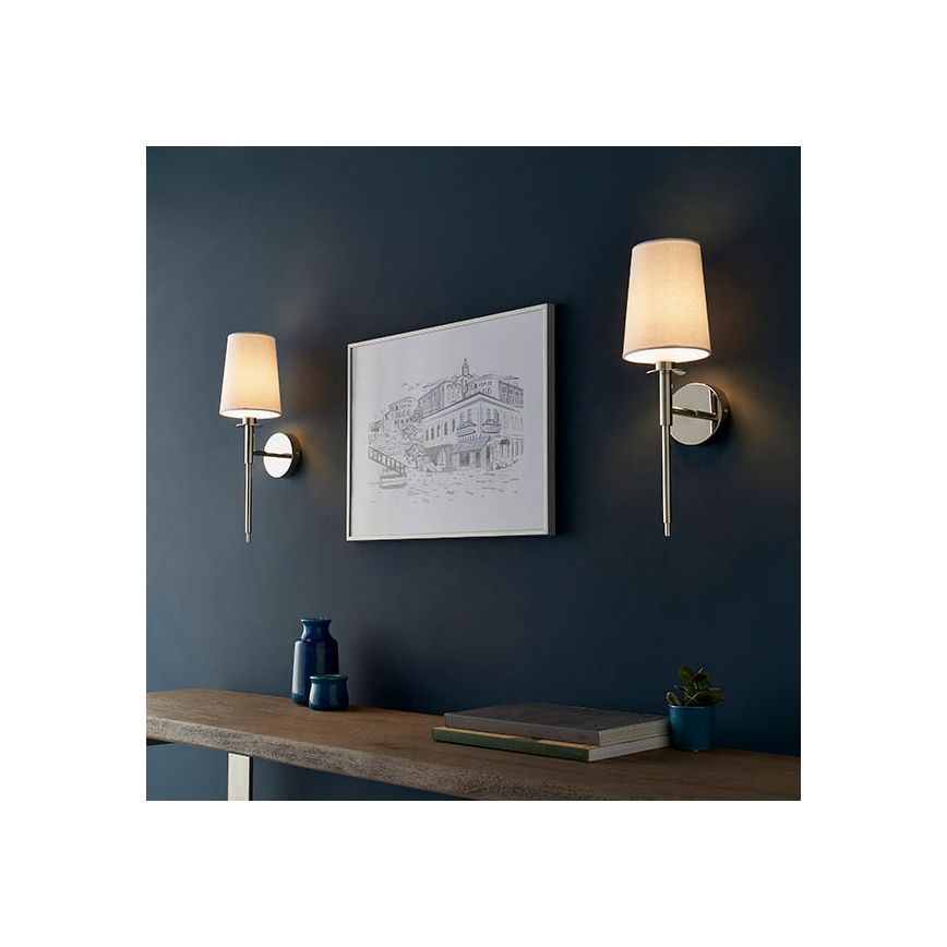 Endon 92949 - Wall lamp 1xE14/6W/230V white/polished chrome