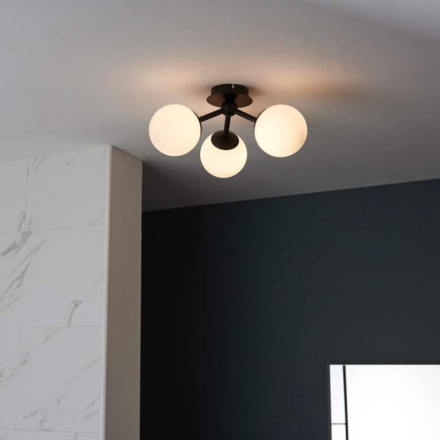 Endon 93489 - FRIO Bathroom surface-mounted ceiling light 3xG9/3W/230V IP44 Black