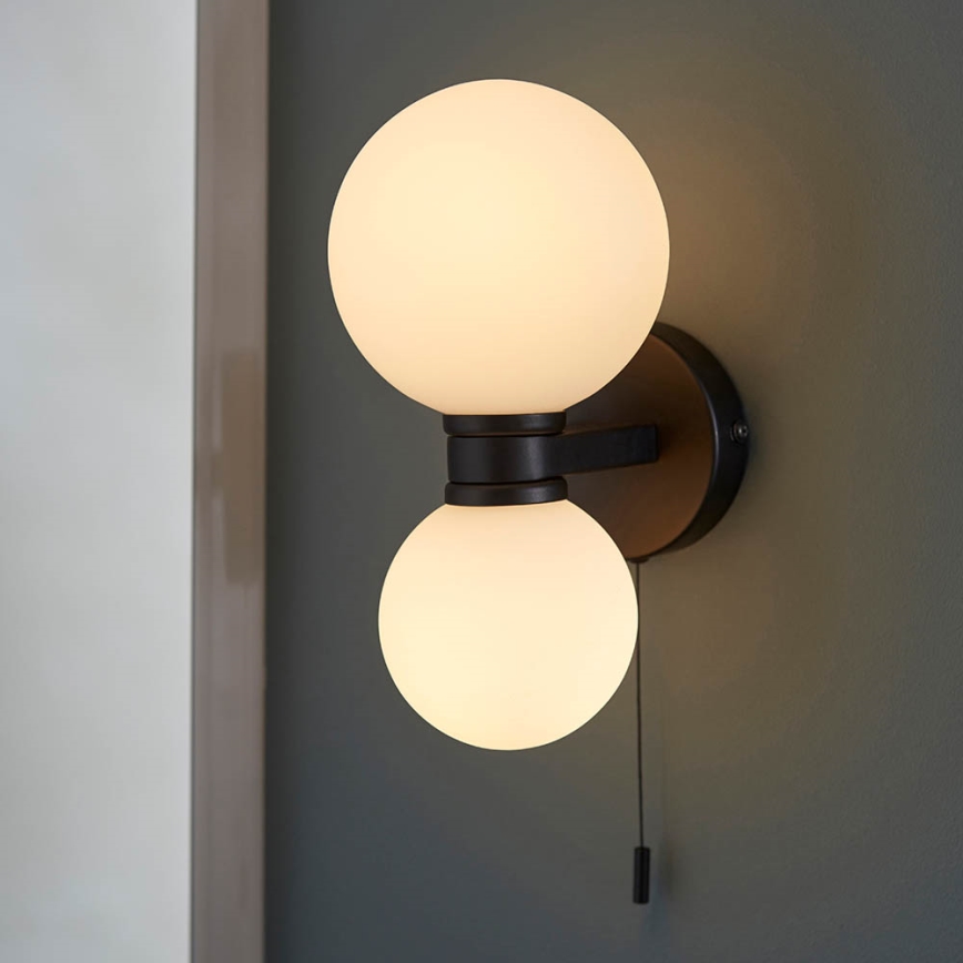 Endon 93523 - PULSA Bathroom Wall Light 2xG9/3W/230V IP44 Black