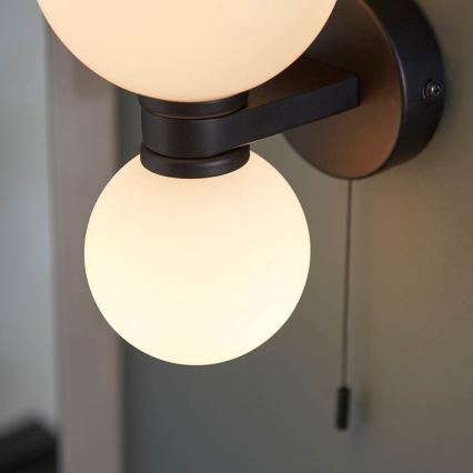 Endon 93523 - PULSA Bathroom Wall Light 2xG9/3W/230V IP44 Black