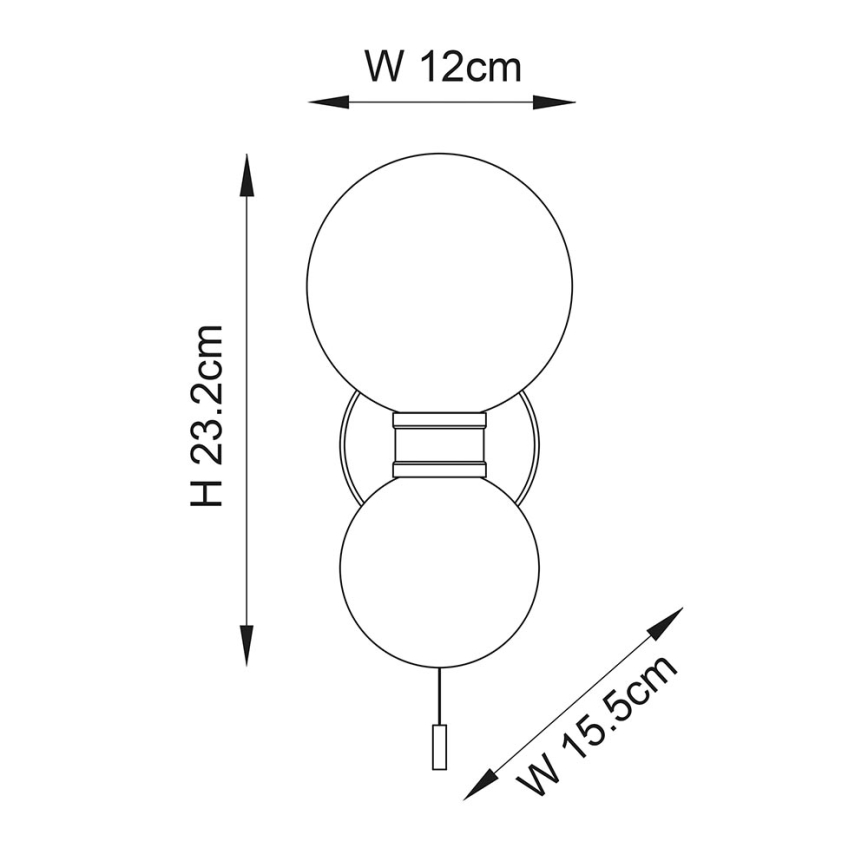 Endon 93523 - PULSA Bathroom Wall Light 2xG9/3W/230V IP44 Black
