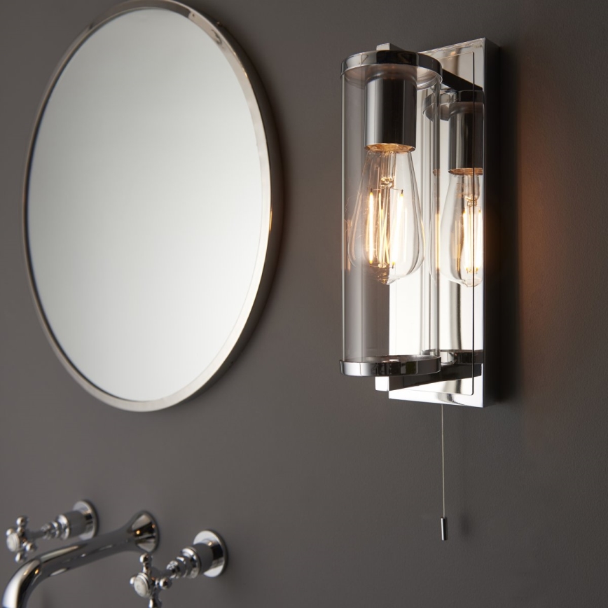 Endon 94074 - Bathroom wall light TAYLOR 1xE27/10W/230V IP44 shiny chrome