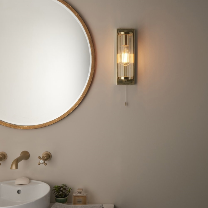 Endon 94075 - Bathroom wall light TAYLOR 1xE27/10W/230V IP44 gold