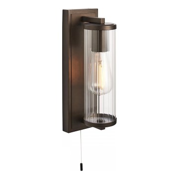 Endon 94077 - Bathroom wall light TAYLOR 1xE27/10W/230V IP44 brown
