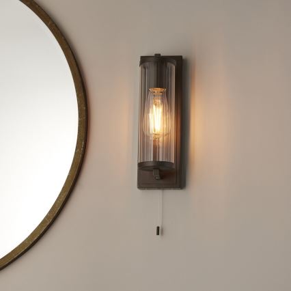 Endon 94077 - Bathroom wall light TAYLOR 1xE27/10W/230V IP44 brown