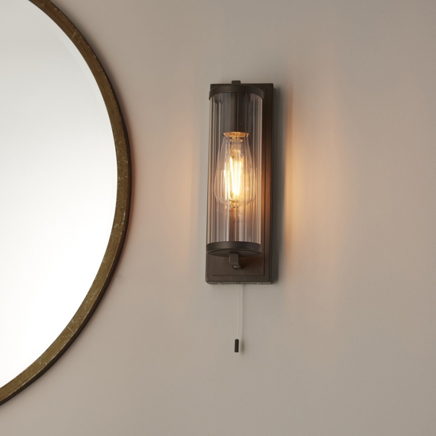 Endon 94077 - Bathroom wall light TAYLOR 1xE27/10W/230V IP44 brown