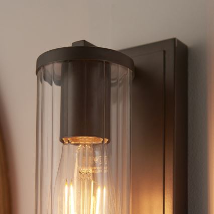 Endon 94077 - Bathroom wall light TAYLOR 1xE27/10W/230V IP44 brown