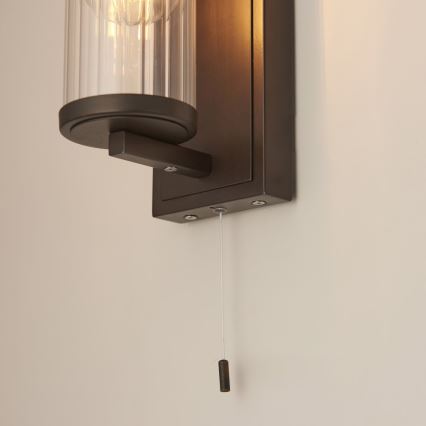 Endon 94077 - Bathroom wall light TAYLOR 1xE27/10W/230V IP44 brown