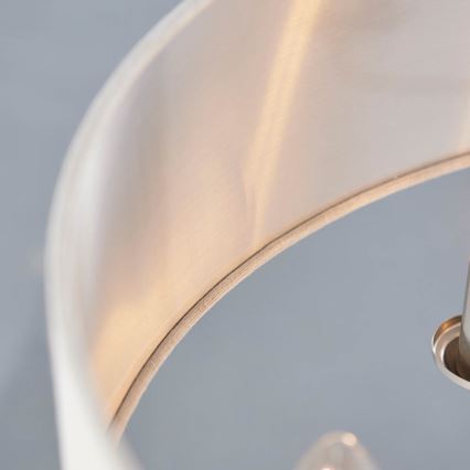 Endon 94357 - HIGHCLERE chain-hung chandelier 6xE14/40W/230V Ø 55 cm beige/matte chrome