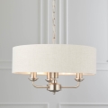 Endon 94361 - Chandelier on a chain HIGHCLERE 3xE14/40W/230V beige/matte chrome d. 45 cm