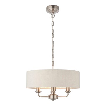 Endon 94361 - Chandelier on a chain HIGHCLERE 3xE14/40W/230V beige/matte chrome