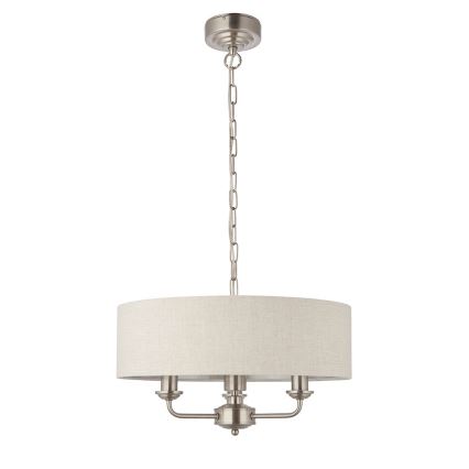 Endon 94361 - Chandelier on a chain HIGHCLERE 3xE14/40W/230V beige/matte chrome