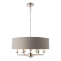 Endon 94373 - Chandelier on a chain HIGHCLERE 6xE14/40W/230V grey/shiny chrome d. 35 cm