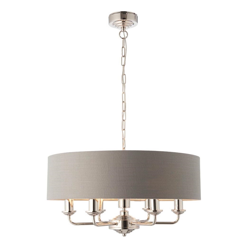 Endon 94373 - Chandelier on a chain HIGHCLERE 6xE14/40W/230V grey/shiny chrome