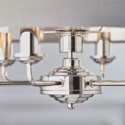 Endon 94373 - Chandelier on a chain HIGHCLERE 6xE14/40W/230V grey/shiny chrome