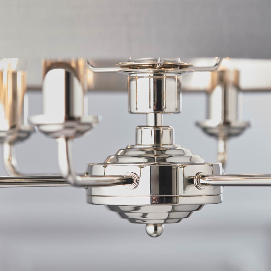 Endon 94373 - Chandelier on a chain HIGHCLERE 6xE14/40W/230V grey/shiny chrome