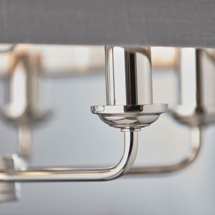 Endon 94373 - Chandelier on a chain HIGHCLERE 6xE14/40W/230V grey/shiny chrome