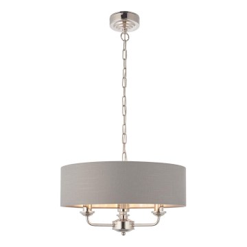 Endon 94377 - Chandelier on a chain HIGHCLERE 3xE14/40W/230V grey/shiny chrome