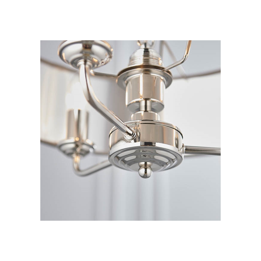 Endon 94377 - Chandelier on a chain HIGHCLERE 3xE14/40W/230V grey/shiny chrome d. 45 cm