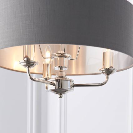Endon 94377 - Chandelier on a chain HIGHCLERE 3xE14/40W/230V grey/shiny chrome d. 45 cm