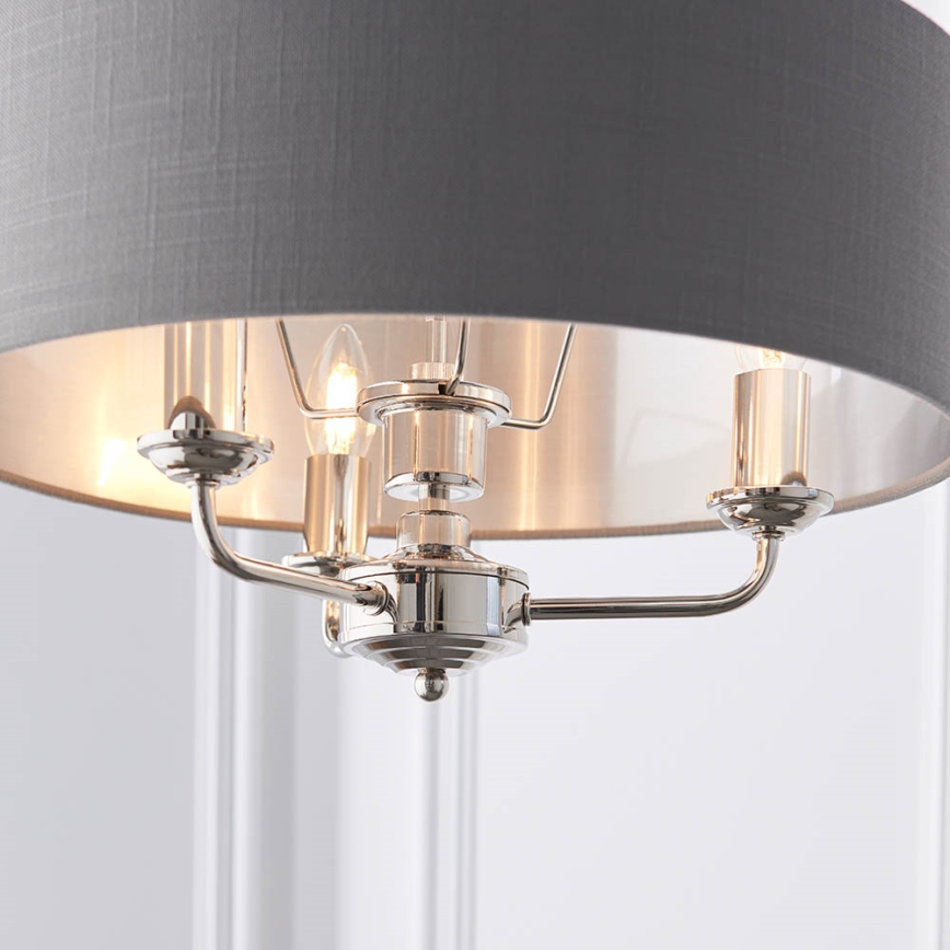 Endon 94377 - Chandelier on a chain HIGHCLERE 3xE14/40W/230V grey/shiny chrome d. 45 cm