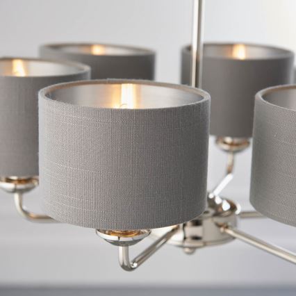 Endon 94381 - Chandelier on a chain HIGHCLERE 6xE14/28W/230V grey/shiny chrome