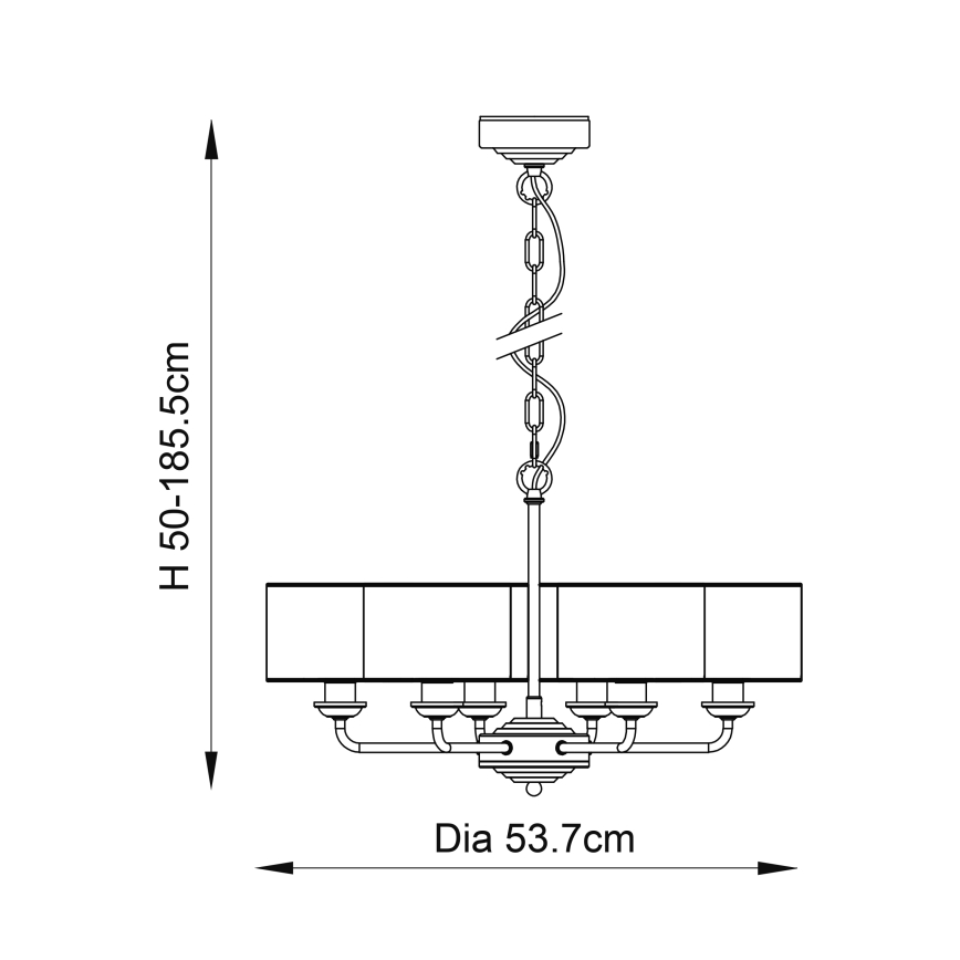 Endon 94381 - Chandelier on a chain HIGHCLERE 6xE14/28W/230V grey/shiny chrome