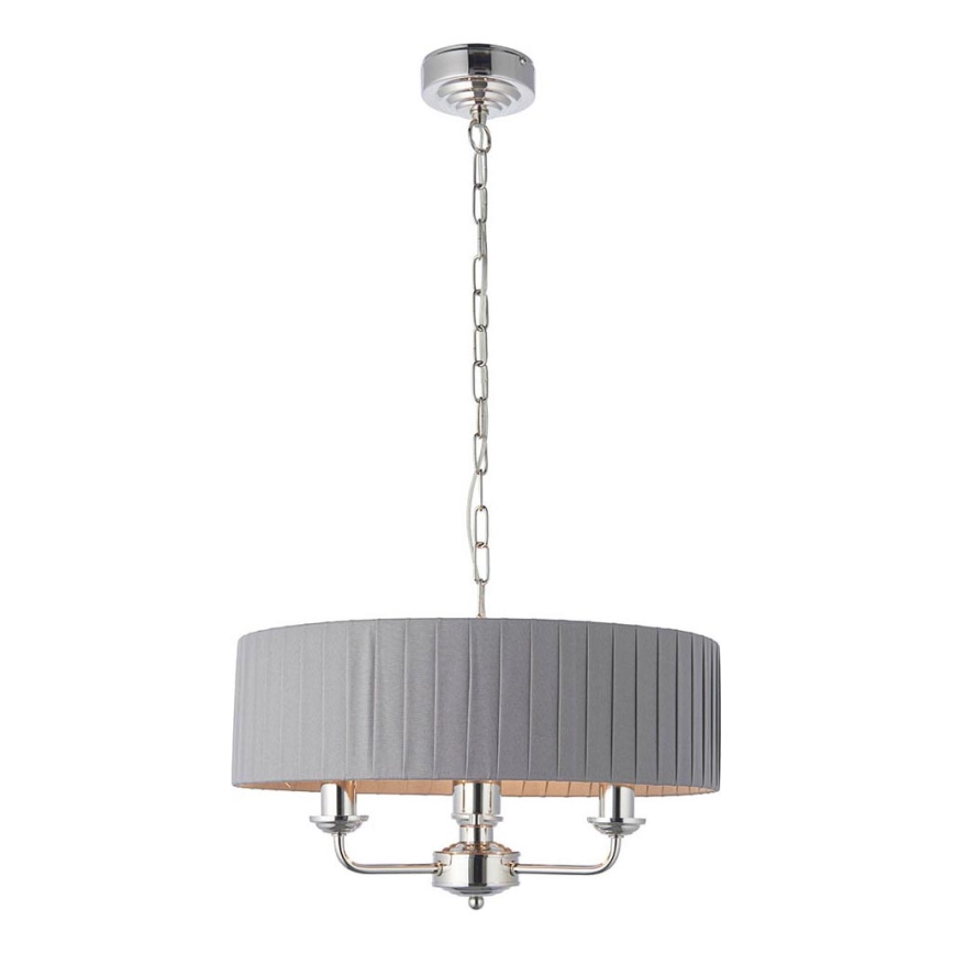 Endon 94394 - Chandelier on a chain HIGHCLERE 3xE14/40W/230V dark grey/shiny chrome