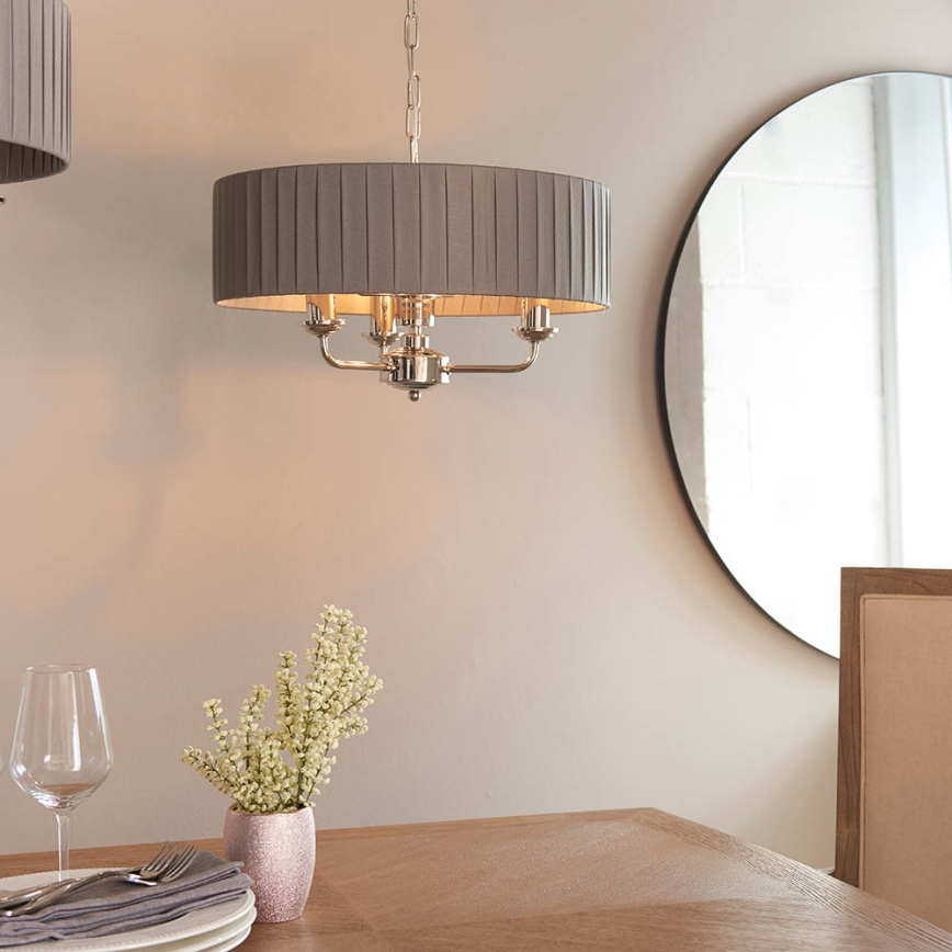 Endon 94394 - Chandelier on a chain HIGHCLERE 3xE14/40W/230V dark grey/shiny chrome