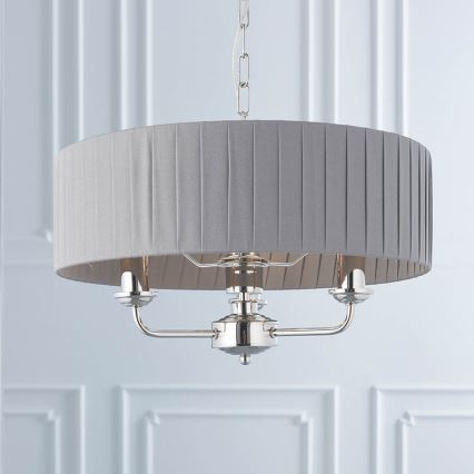 Endon 94394 - Chandelier on a chain HIGHCLERE 3xE14/40W/230V dark grey/shiny chrome