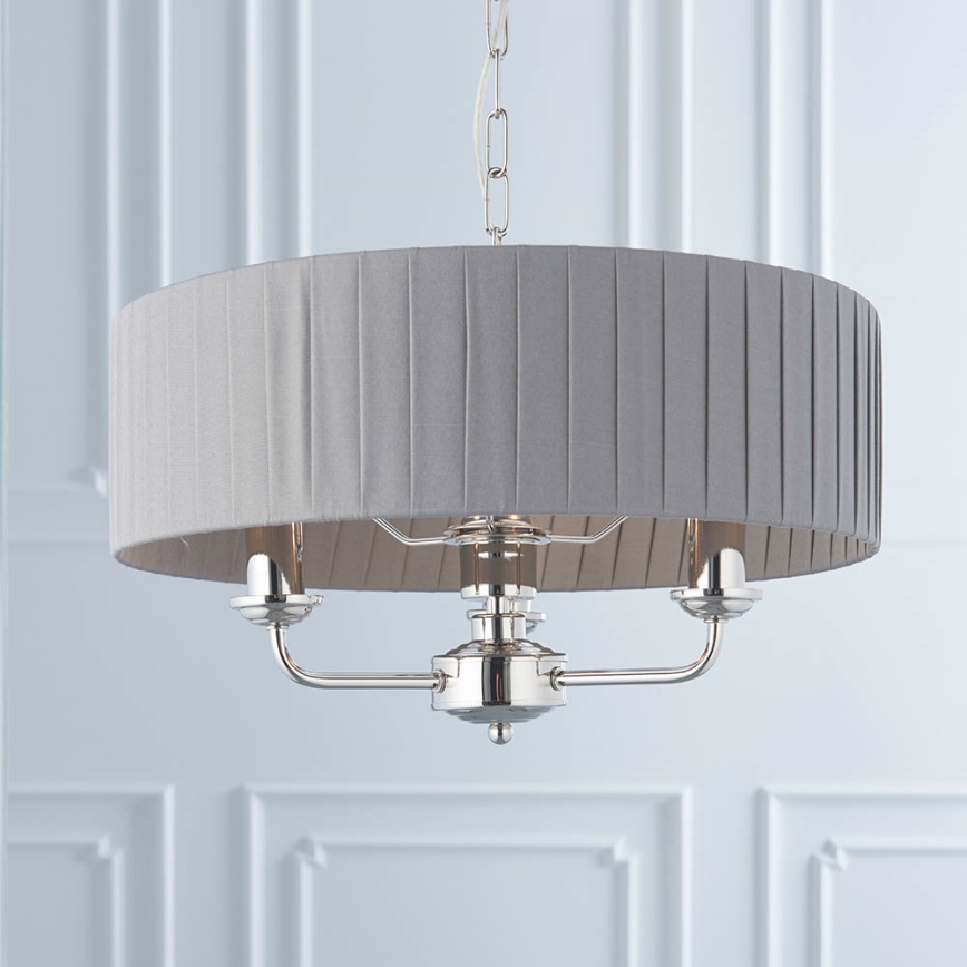 Endon 94394 - Chandelier on a chain HIGHCLERE 3xE14/40W/230V dark grey/shiny chrome