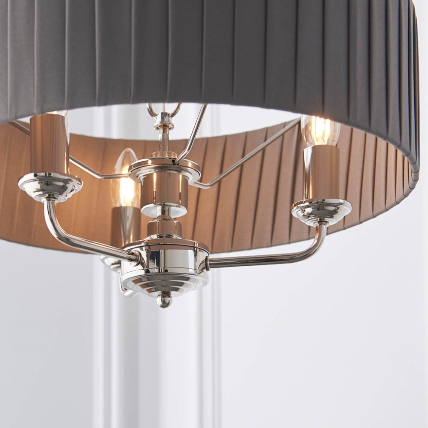 Endon 94394 - Chandelier on a chain HIGHCLERE 3xE14/40W/230V dark grey/shiny chrome