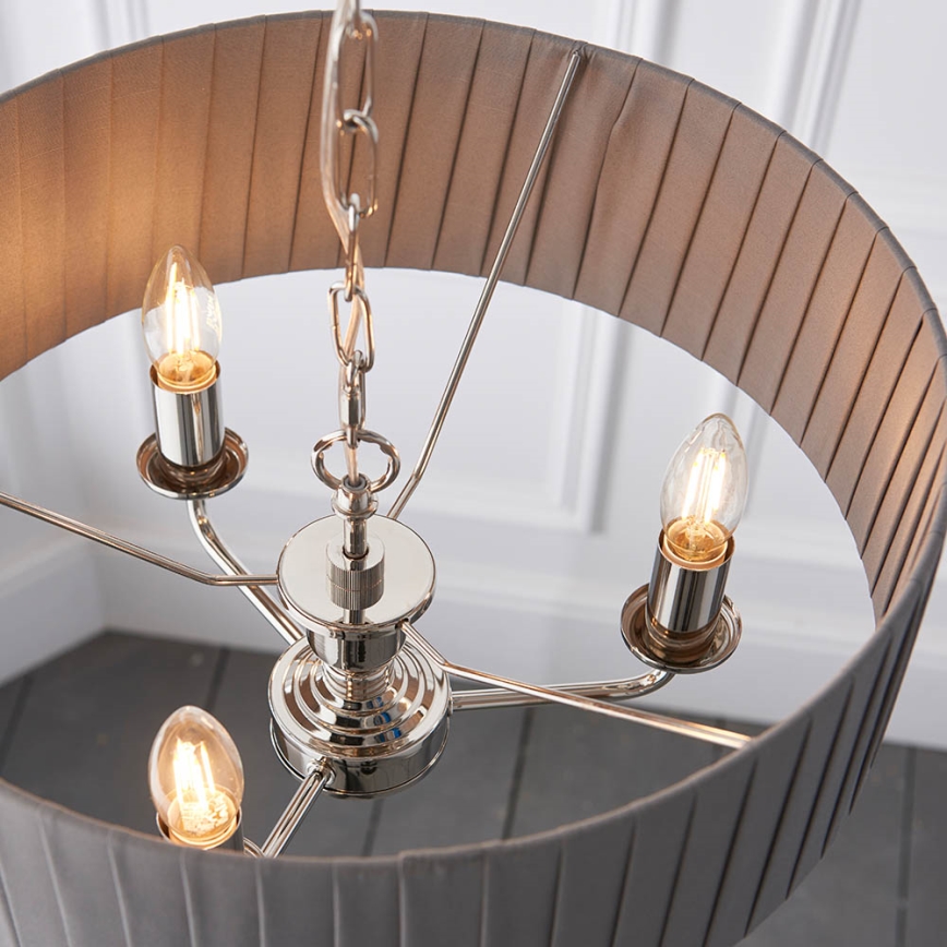 Endon 94394 - Chandelier on a chain HIGHCLERE 3xE14/40W/230V dark grey/shiny chrome