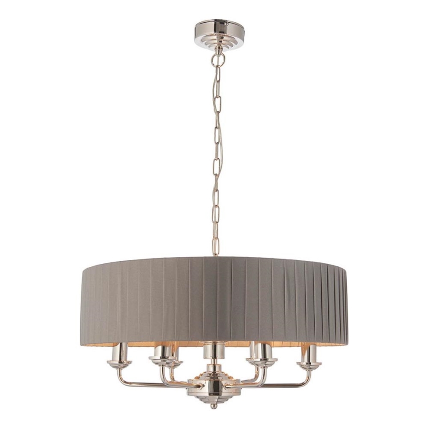 Endon 94397 - Chandelier on a chain HIGHCLERE 6xE14/40W/230V grey/shiny chrome