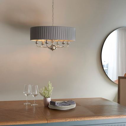 Endon 94397 - Chandelier on a chain HIGHCLERE 6xE14/40W/230V grey/shiny chrome