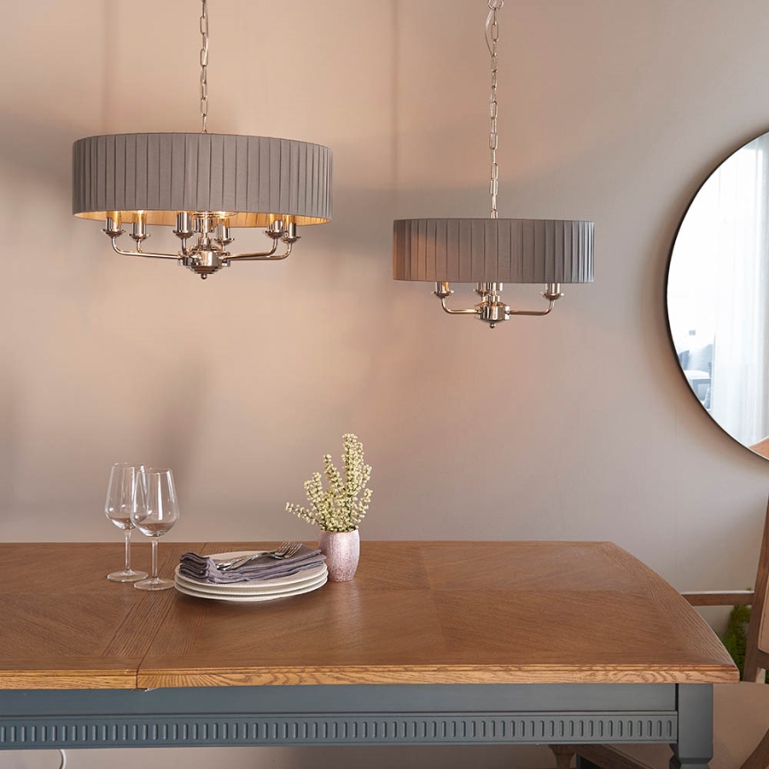 Endon 94397 - Chandelier on a chain HIGHCLERE 6xE14/40W/230V grey/shiny chrome