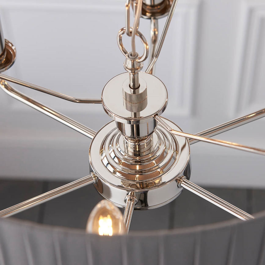 Endon 94397 - Chandelier on a chain HIGHCLERE 6xE14/40W/230V grey/shiny chrome