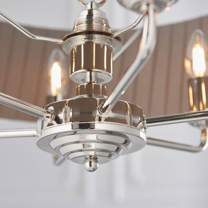 Endon 94397 - Chandelier on a chain HIGHCLERE 6xE14/40W/230V grey/shiny chrome