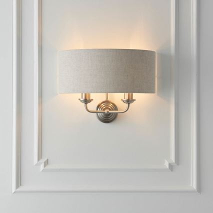 Endon 94403 - Wall light HIGHCLERE 2xE14/40W/230V grey/matte chrome