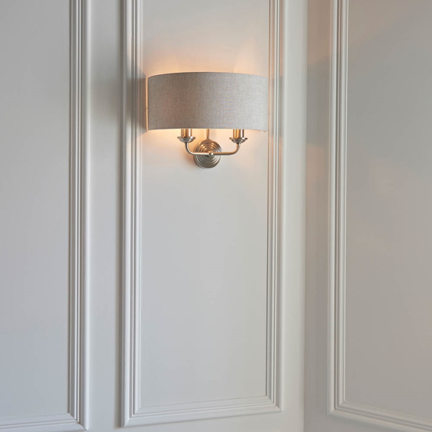 Endon 94403 - Wall light HIGHCLERE 2xE14/40W/230V grey/matte chrome