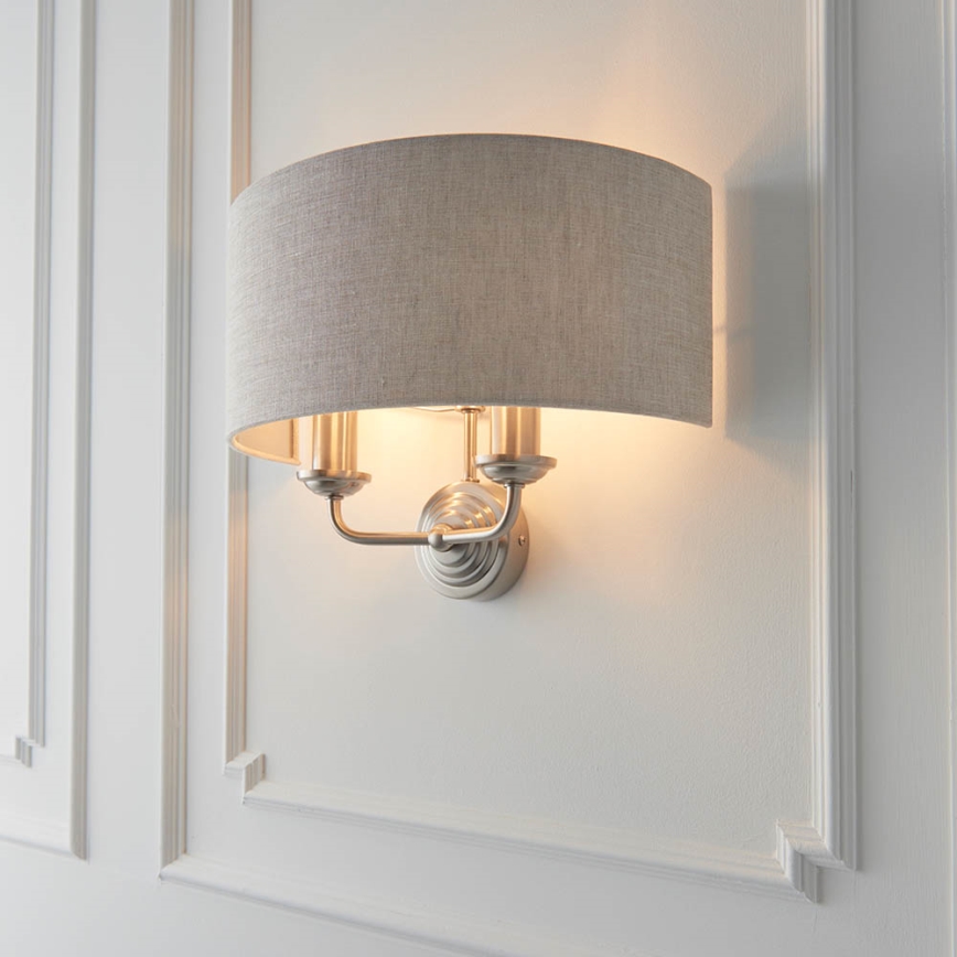 Endon 94403 - Wall light HIGHCLERE 2xE14/40W/230V grey/matte chrome
