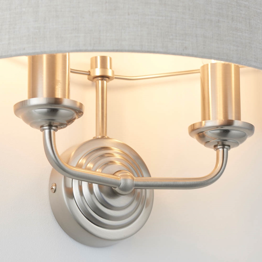 Endon 94403 - Wall light HIGHCLERE 2xE14/40W/230V grey/matte chrome