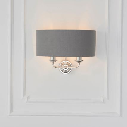 Endon 94406 - Wall light HIGHCLERE 2xE14/40W/230V dark grey/shiny chrome