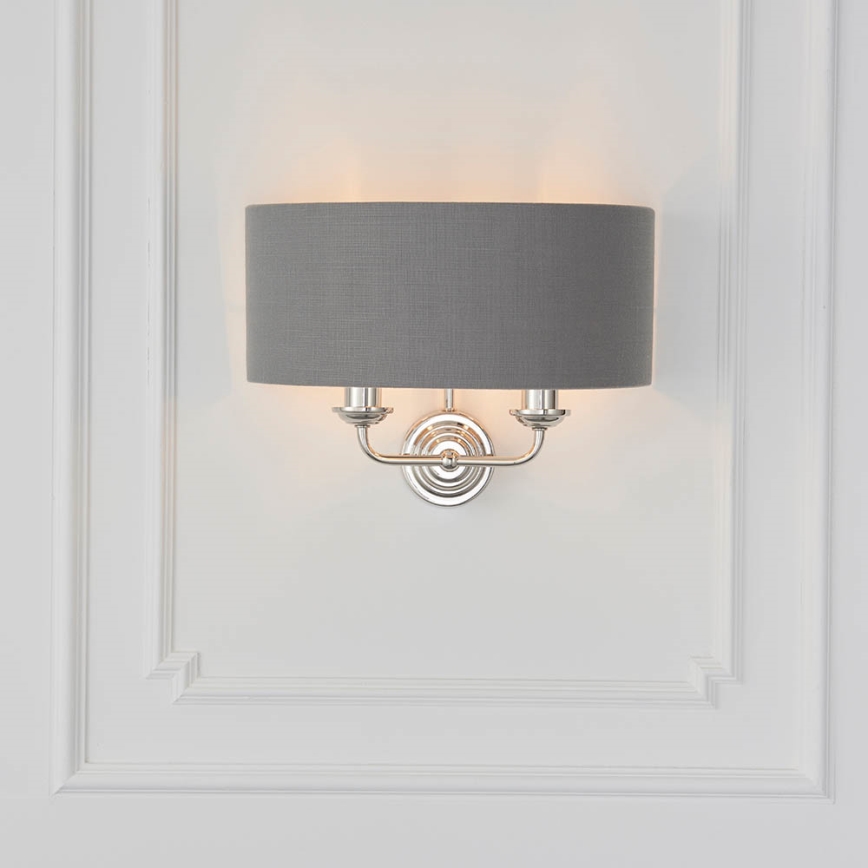 Endon 94406 - Wall light HIGHCLERE 2xE14/40W/230V dark grey/shiny chrome
