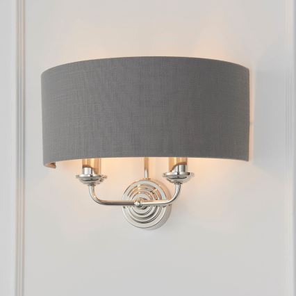 Endon 94406 - Wall light HIGHCLERE 2xE14/40W/230V dark grey/shiny chrome