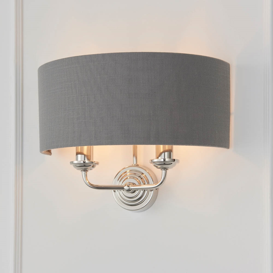 Endon 94406 - Wall light HIGHCLERE 2xE14/40W/230V dark grey/shiny chrome